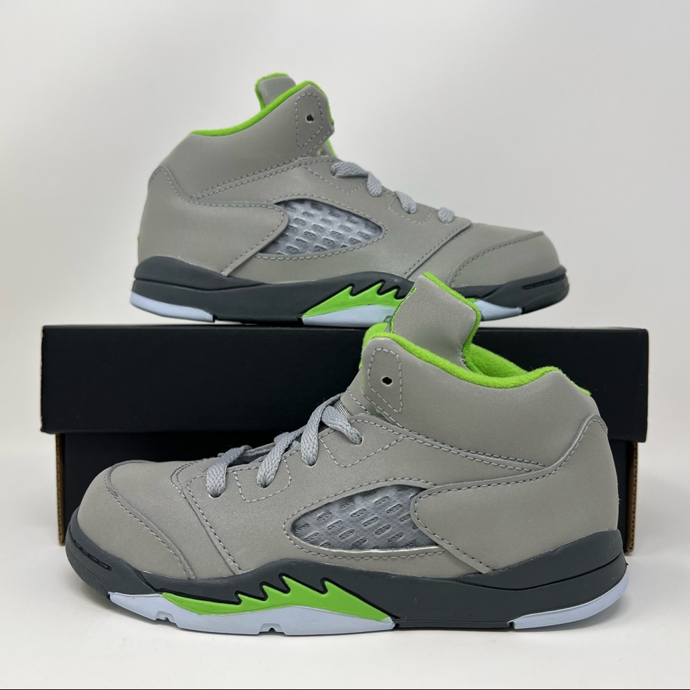 Nike Air Jordan Retro V 5 TD Green Bean 2022 Grey Toddler Size 10c DQ3736-003